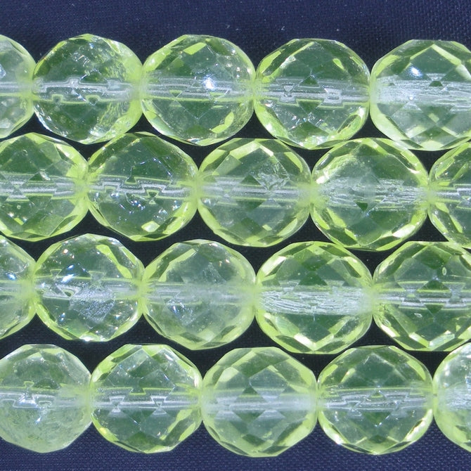 5 x 10mm faceted beads in Fluorescent Yellow