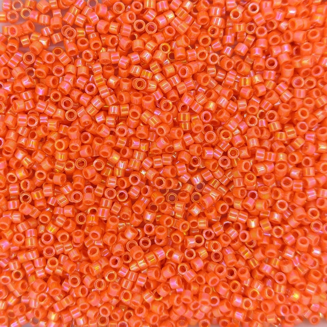 DB0161 - 5g Size 11/0 delicas in Opaque Orange AB