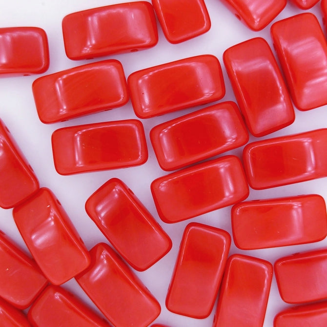 5 x Carrier Beads in Opaque Red (9x17mm)