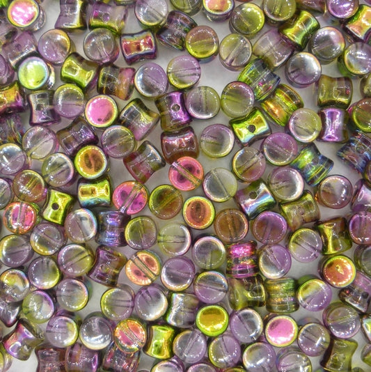 50 x diabolo beads in Magic Orchid