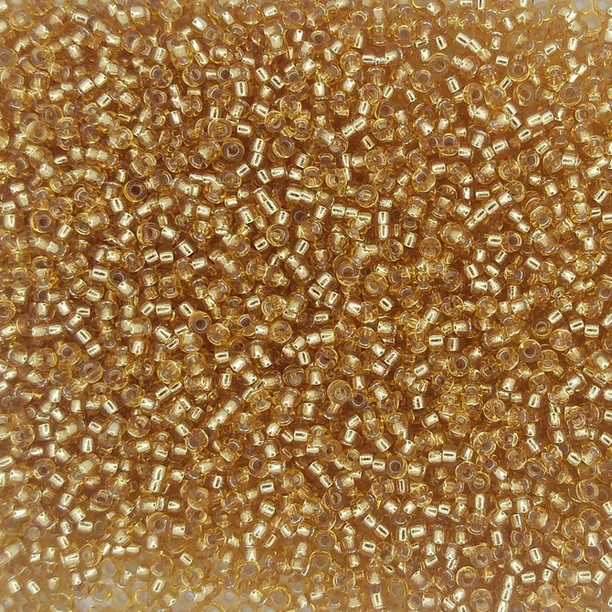 0004 - 5g Size 15/0 Miyuki seed beads in Silver lined Dark Gold