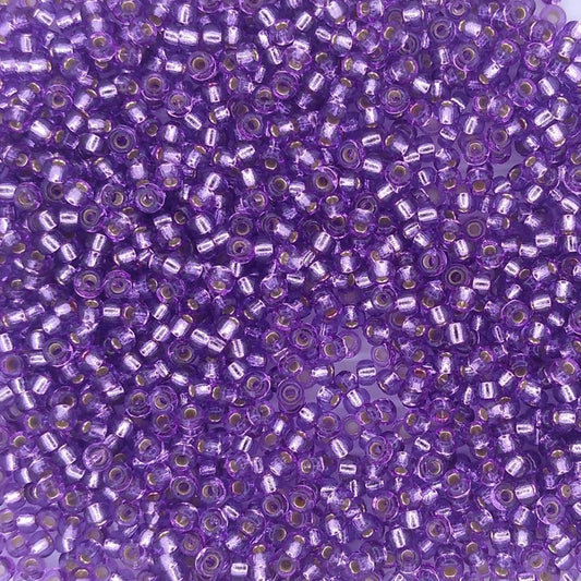 4278 - 10g Size 11/0 Miyuki seed beads in Duracoat Silver lined Dark Orchid