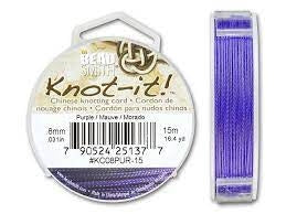 5m of 0.8mm Beadsmith Chinese Knotting Cord in Purple