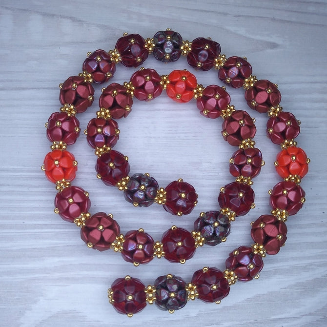 Bead Kit - Selection of Red beads for the necklace Selected Berries Harvest