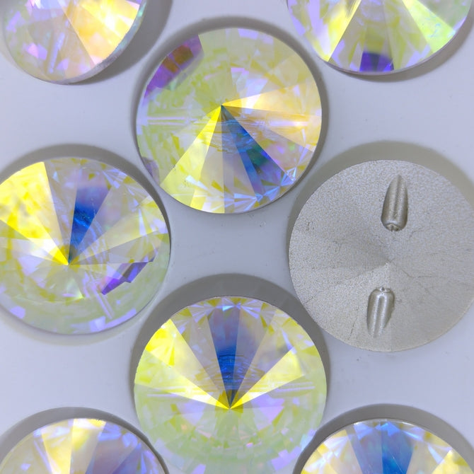 27mm Rivoli button in Crystal AB (Aurora)