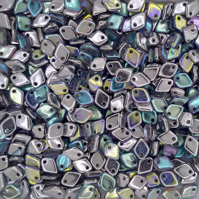 5g Dragon Scale beads in Silver Rainbow