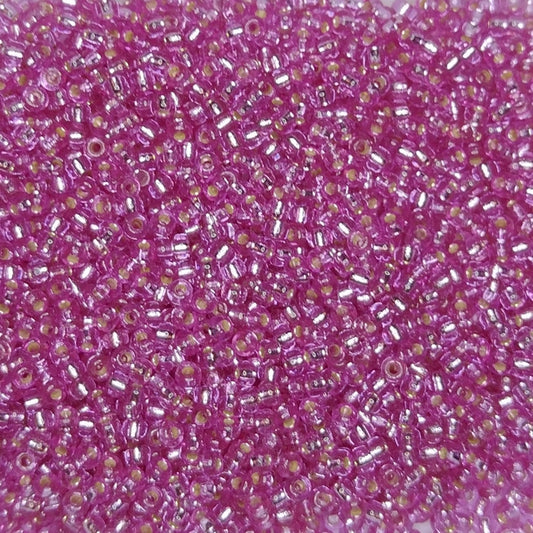 4277 - 50g Size 11/0 Miyuki seed beads in Duracoat Silver lined Orchid