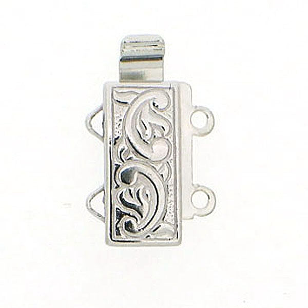 Claspgarten Platinium clasp with 2 rows 12597 - 12x6mm