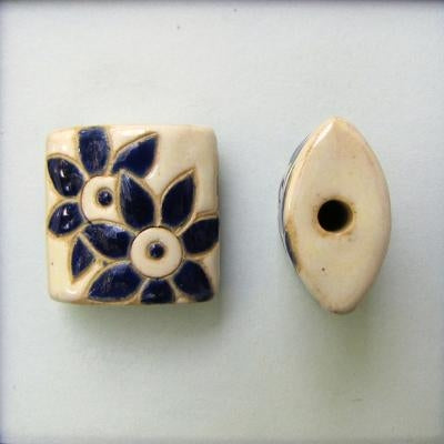 CPB-006-A-XL pillow bead in Dark Blue Flowers from Golem Studio