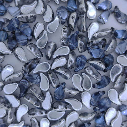 20 x Left Zoliduo beads in Underlit Periwinkle