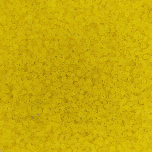 0136F - 10g Size 11/0 Miyuki seed beads in Matt Transparent Yellow