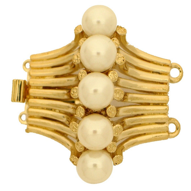 Claspgarten Gold clasp with 2 rows 13656 - 30x25mm