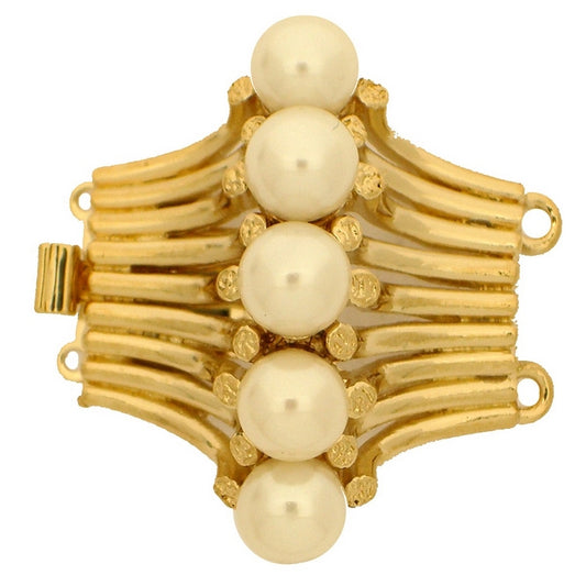 Claspgarten Gold clasp with 2 rows 13656 - 30x25mm