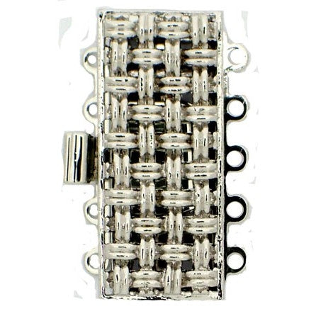 Claspgarten Silver textured clasp with 5 rows 13521 - 26x11mm