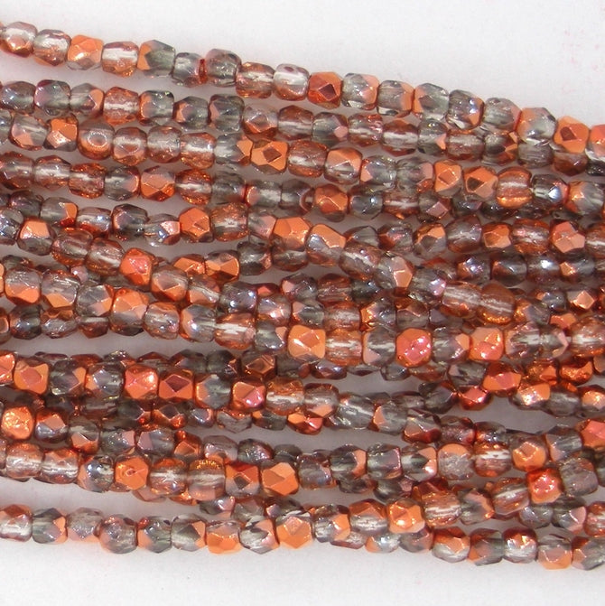 50 x True 2mm faceted beads in Crystal Sunset