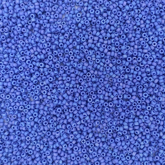 4704 - 50g Size 11/0 Miyuki seed beads in Opaque Soft Blue Glaze Rainbow