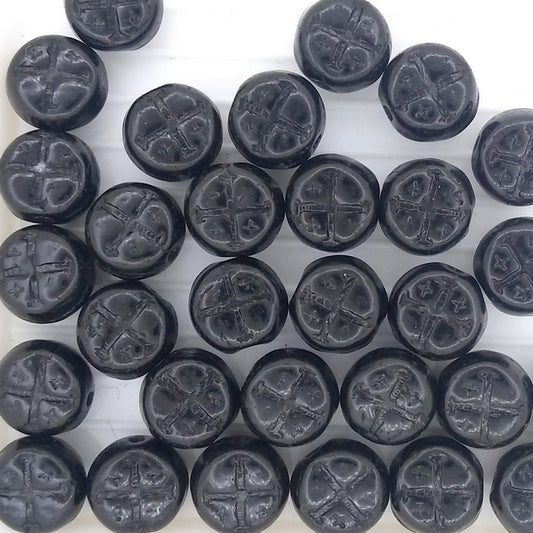 6 x 7.5mm flat discs in Black (1980s)