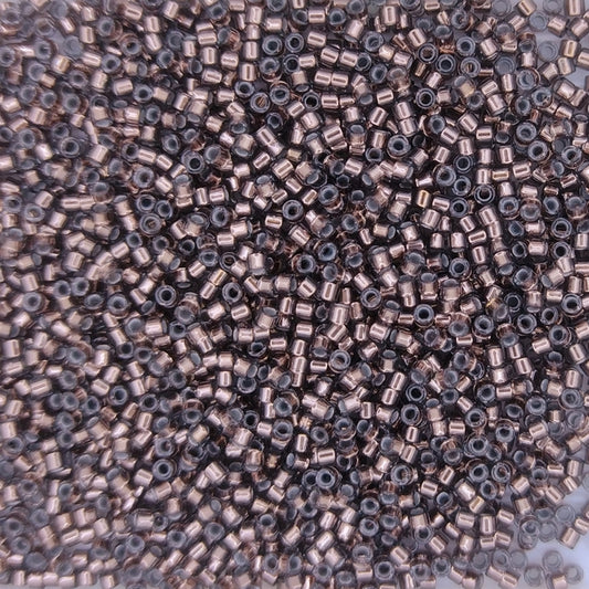 DB0184 - 1g Size 11/0 delicas in Silver lined Dark Taupe