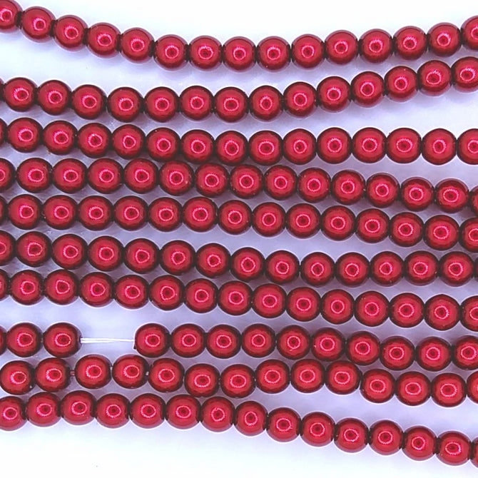 120 x 4mm round pearls in Brick