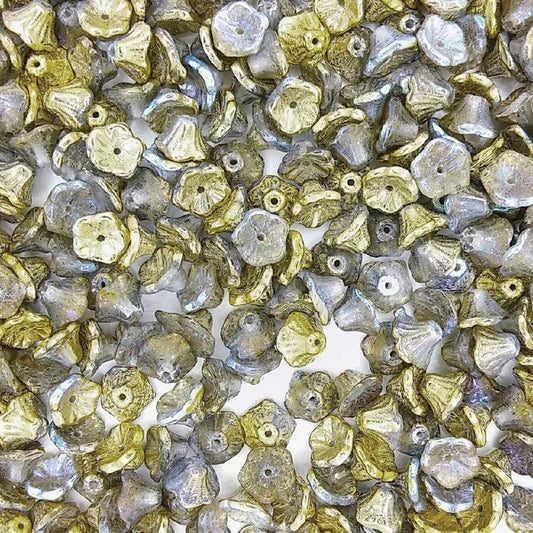 25 x flower cups in Golden Rainbow (7x5mm)