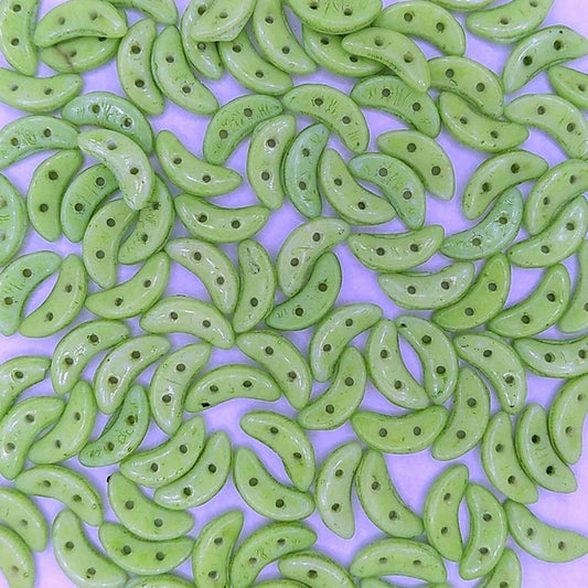 50 x CzechMate crescents in Saturated Opaque Green Flash