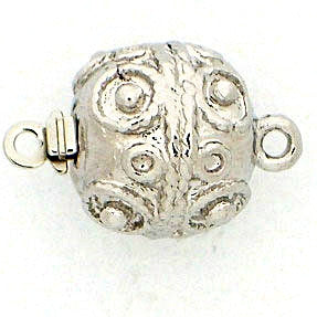 Claspgarten textured Silver ball clasp with 1 row 14518 - 11x10mm