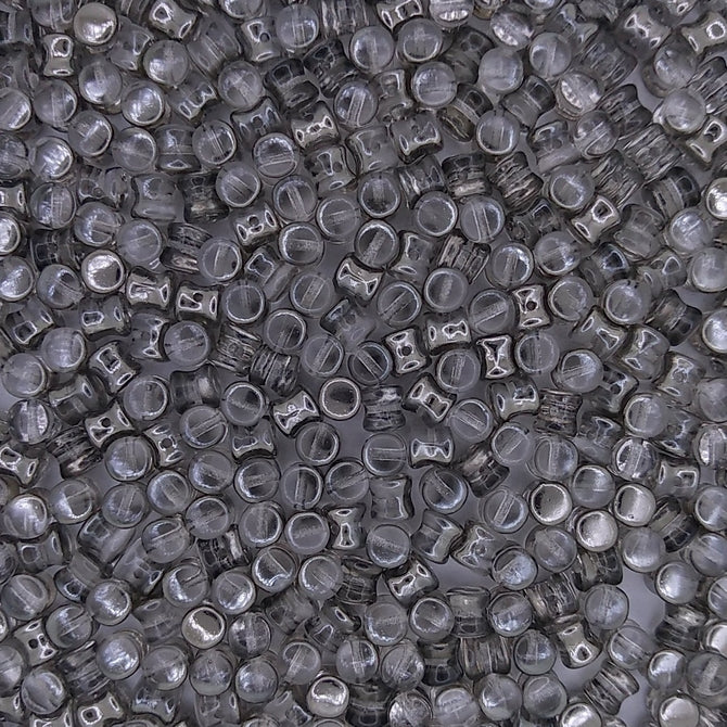 50 x diabolo beads in Crystal Chrome