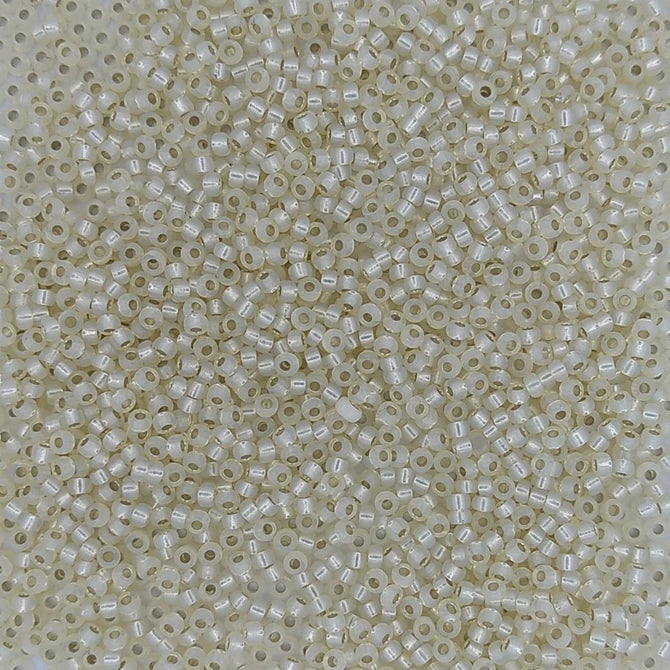 0577 - 50g Size 8/0 Miyuki seed beads in Dyed Silver lined Cream