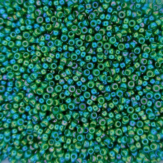 0354 - 10g Size 11/0 Miyuki seed beads in Chartreuse lined Green AB