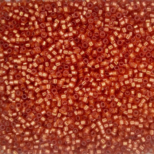 DB2158 - 1g Size 11/0 delicas in Duracoat Silver lined Clementine
