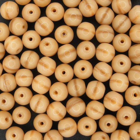 15 x 6mm round beads in Light Caramel (1980s)