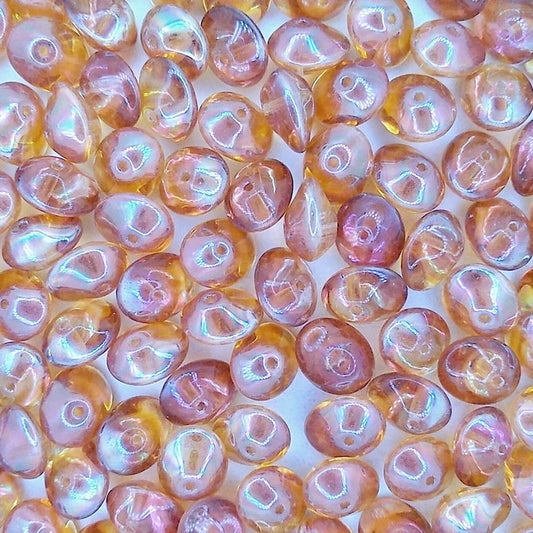 10 x UFO beads in Crystal Dark Apricot