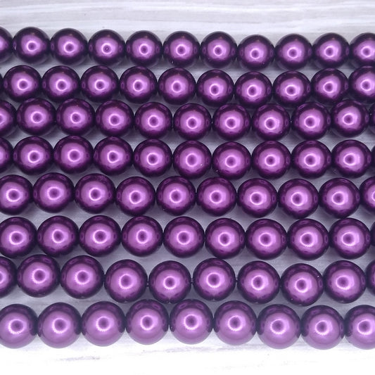 10 x 8mm round pearls in Purple