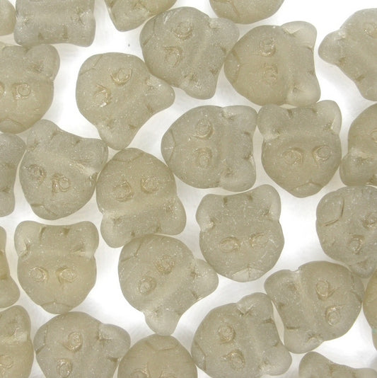 Pair of 13mm cat head beads in Grey