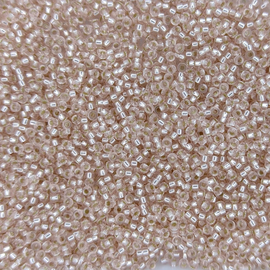 0023 - 5g Size 15/0 Miyuki seed beads in Silver lined Light Blush