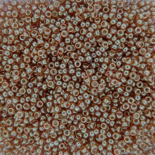 0310 - 10g Size 11/0 Miyuki seed beads in Peach Topaz Gold Lustre