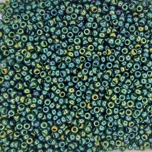 1890 - 10g Size 11/0 Miyuki seed beads in Emerald Gold Lustre
