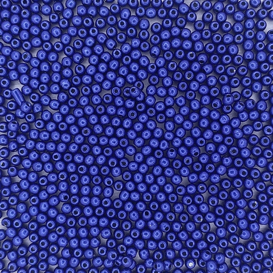 100 x 2mm round beads in Matt Metallic Lapis Blue
