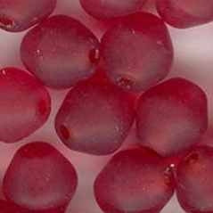 20 x 6mm bicones in Matt Ruby Red (1950s)