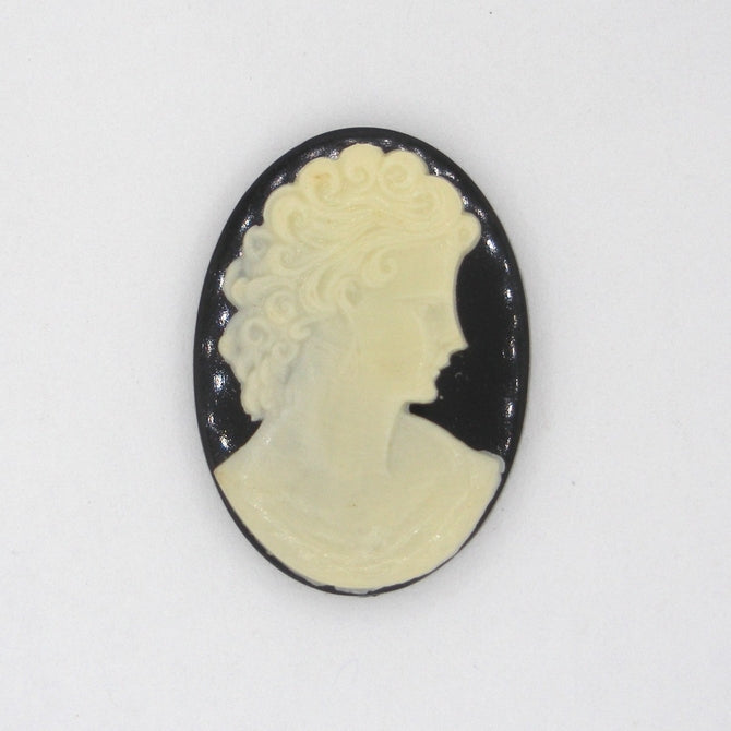 Cam26 - 25x18mm Cameo in Black (Vintage)