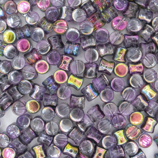 50 x diabolo beads in Magic Purple