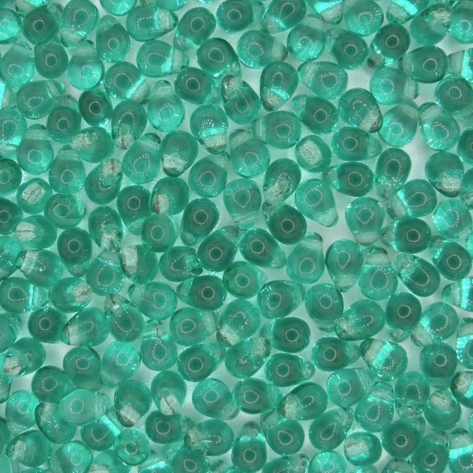 50 x drops in Teal (6x4mm)