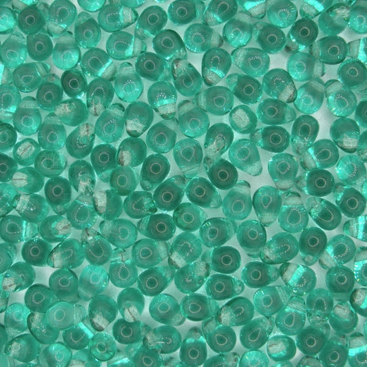 50 x drops in Teal (6x4mm)