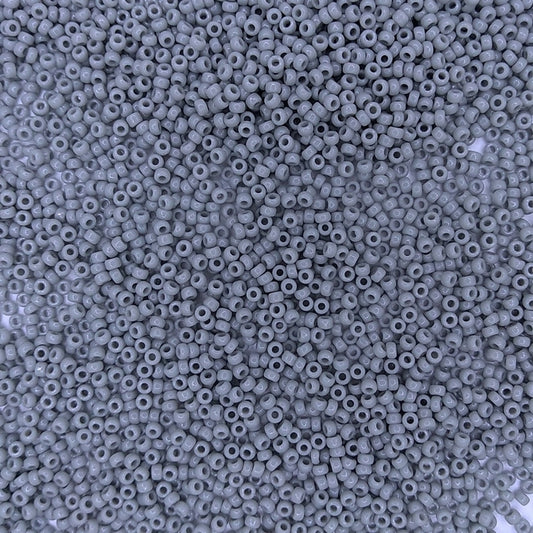 0498 - 10g Size 11/0 Miyuki seed beads in Opaque Cement Grey