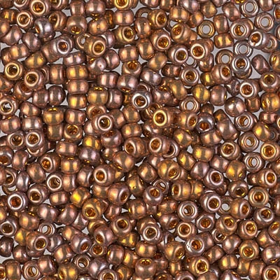 1984 - 2g Size 8/0 Miyuki seed beads in 24kt Red Gold Iris