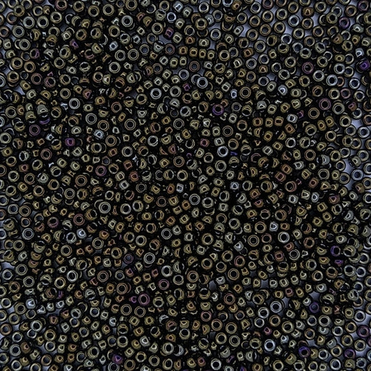 0458 - 10g Size 11/0 Miyuki seed beads in Metallic Brown Iris