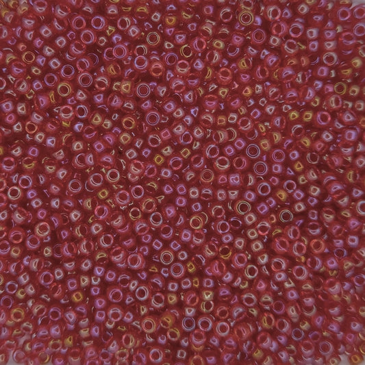 2248 - 10g Size 11/0 Miyuki seed beads in Lined Red AB
