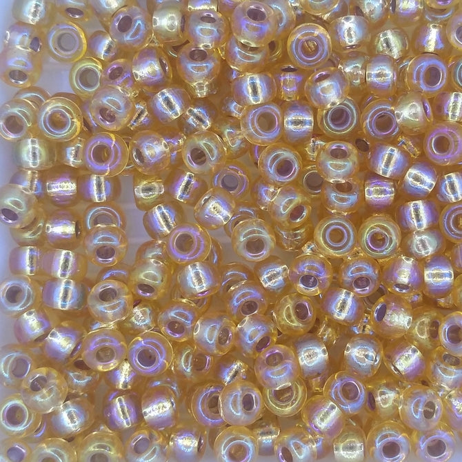 1003 - 10g Size 6/0 Miyuki seed beads in Silver lined Gold AB