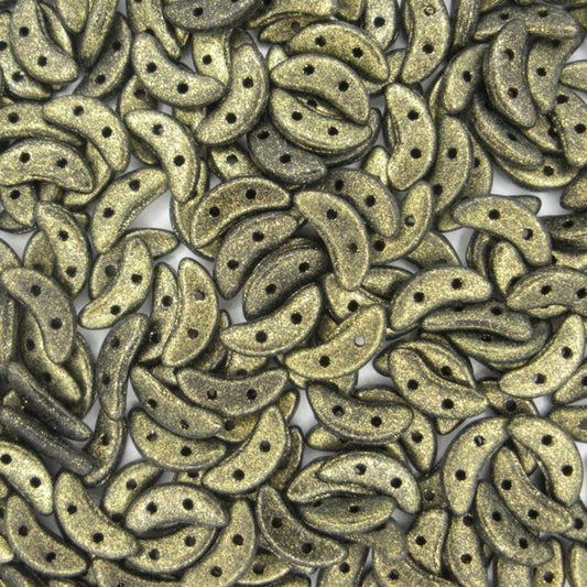 50 x CzechMate crescents in Polychrome Gold Rush