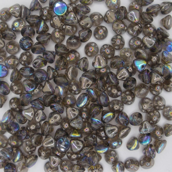 25 x Button beads in Graphite Rainbow